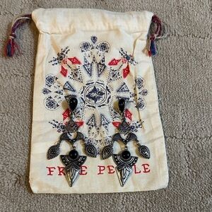 Free People Black and Silver Statement Earrings
